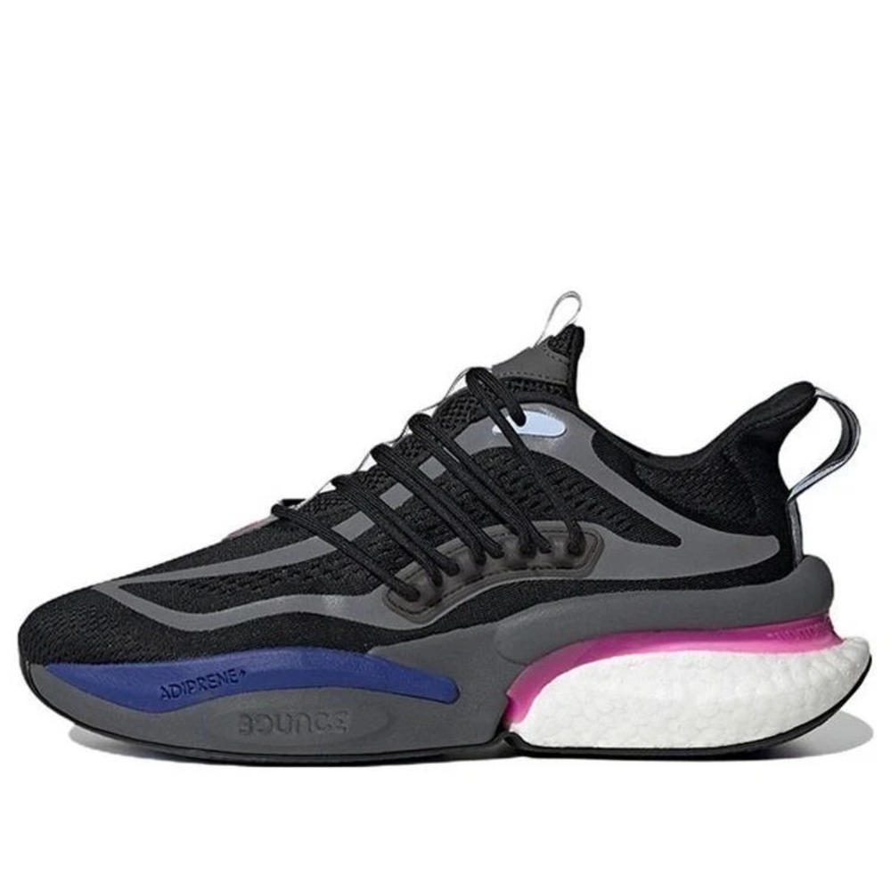 adidas Alphaboost V1‎ Mens Size 11.5 Running Shoes Black Blue Pink White  NEW